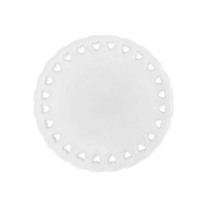 Doily Rice Heart Design Ceramic Ornaments