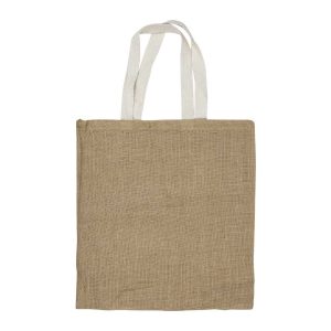 Jute Bags with White Handle